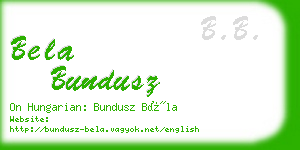 bela bundusz business card